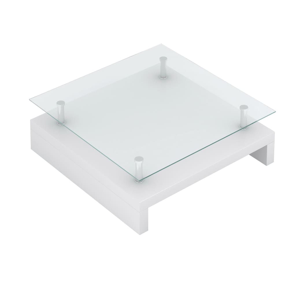vidaXL Sohvapöytä lasisella pöytälevyllä Valkoinen