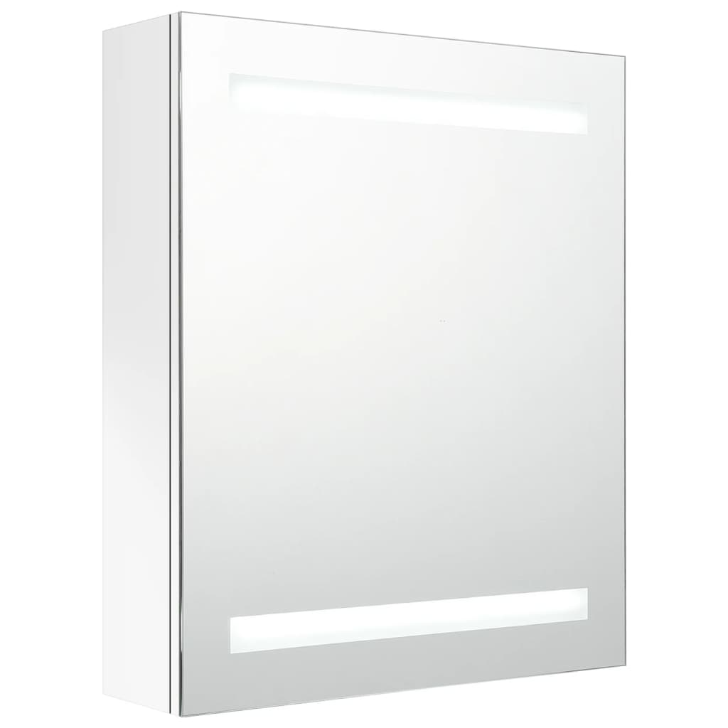 vidaXL LED kylpyhuoneen peilikaappi kiiltävä valkoinen 50x14x60 cm