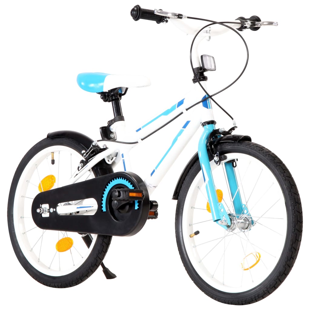 vidaXL Lasten pyörä 18" sininen ja valkoinen