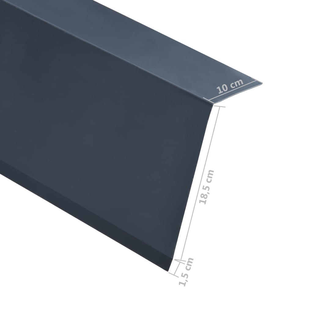 vidaXL L-muotoiset katon reunalevyt 5 kpl alumiini antrasiitti 170 cm