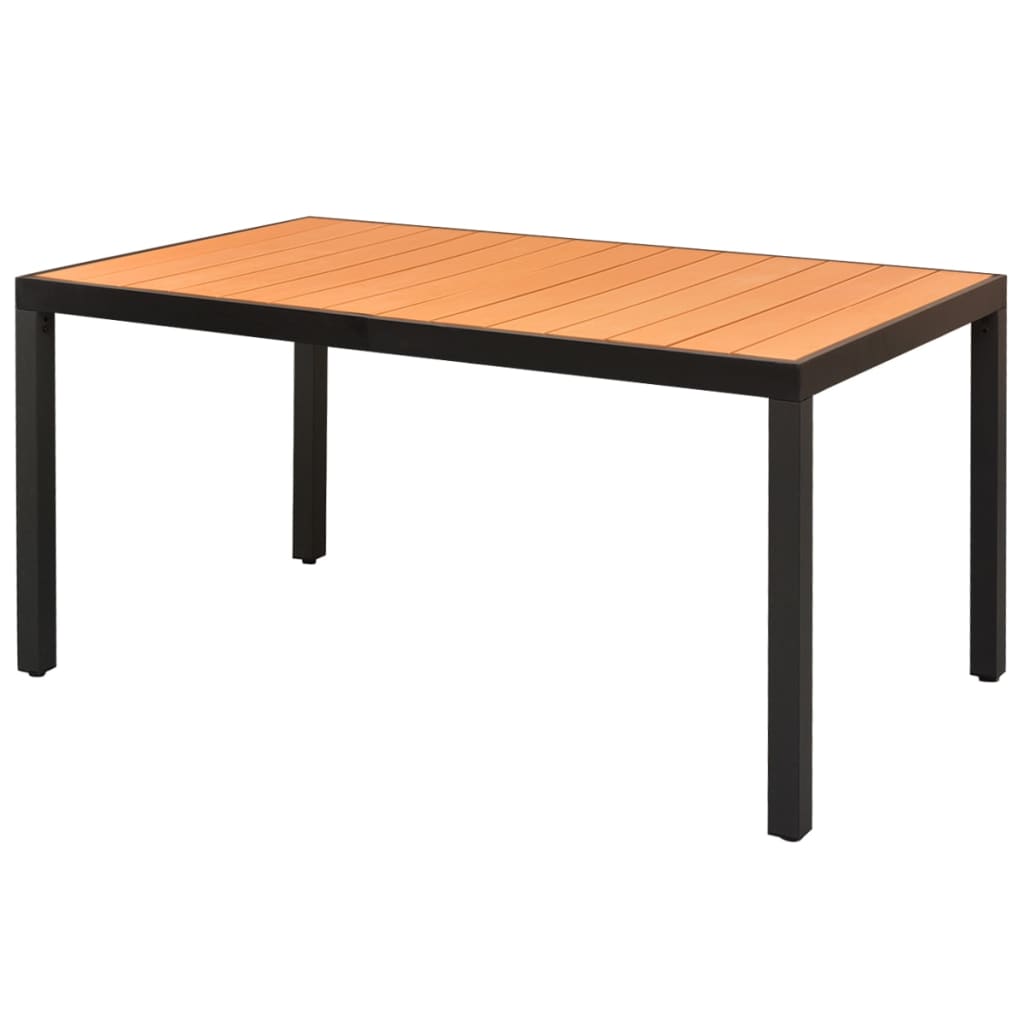 vidaXL Puutarhapöytä ruskea 150x90x74 cm alumiini ja WPC