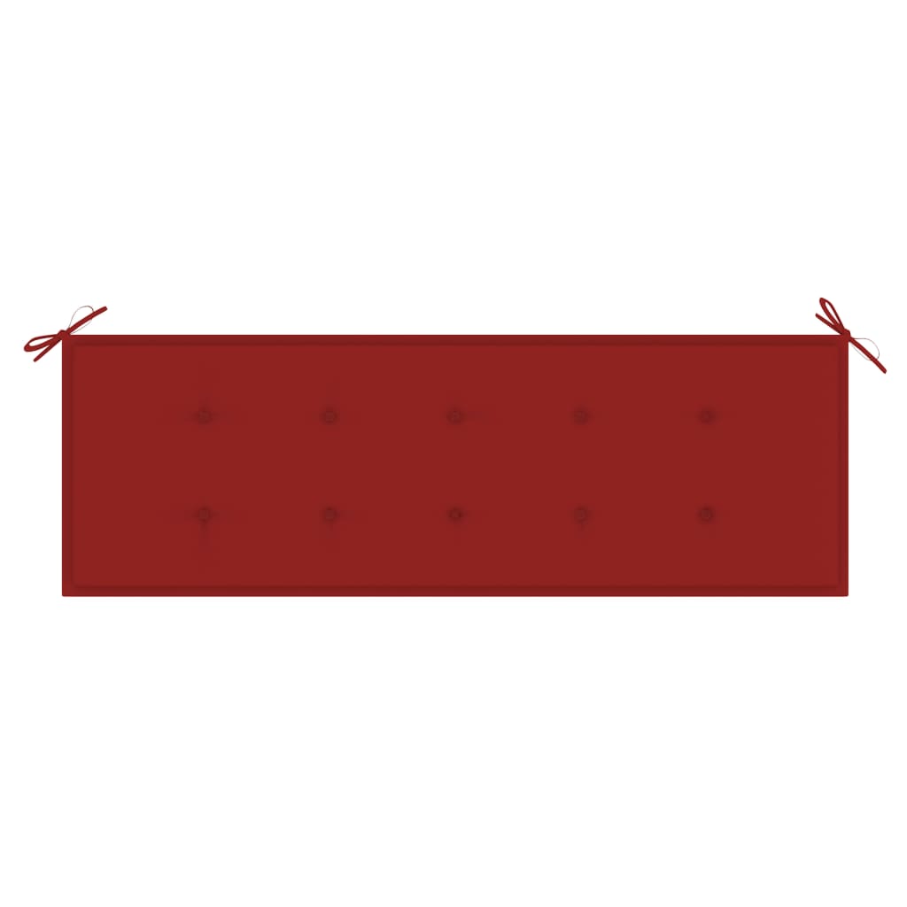 vidaXL Batavia-penkki punainen tyyny 150 cm täysi tiikki