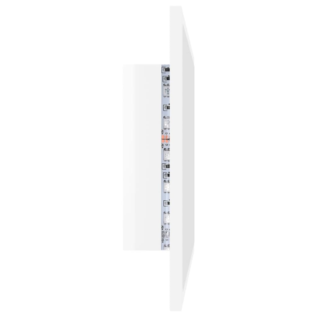 vidaXL Kylpyhuonepeili LED korkeakiilto valk. 60x8,5x37 cm akryyli