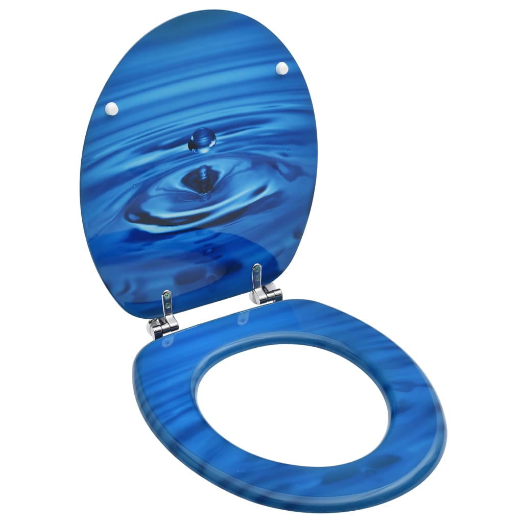 vidaXL WC-istuin kannella MDF sininen vesipisarakuosi