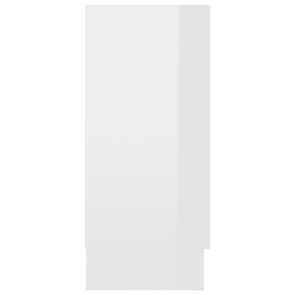 vidaXL Vitriinikaappi korkeakiilto valkoinen 120x30,5x70 cm lastulevy