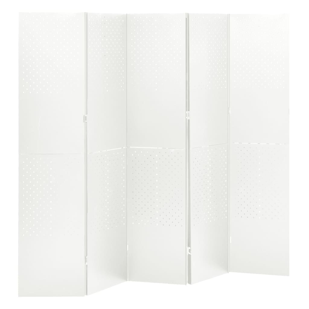 vidaXL 5-paneeliset tilanjakajat 2 kpl 200x180 cm valkoinen teräs