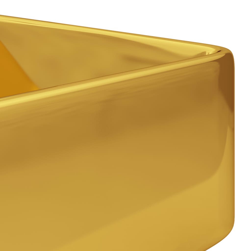 vidaXL Pesuallas hanareiällä 48x37x13,5 cm keraaminen kulta