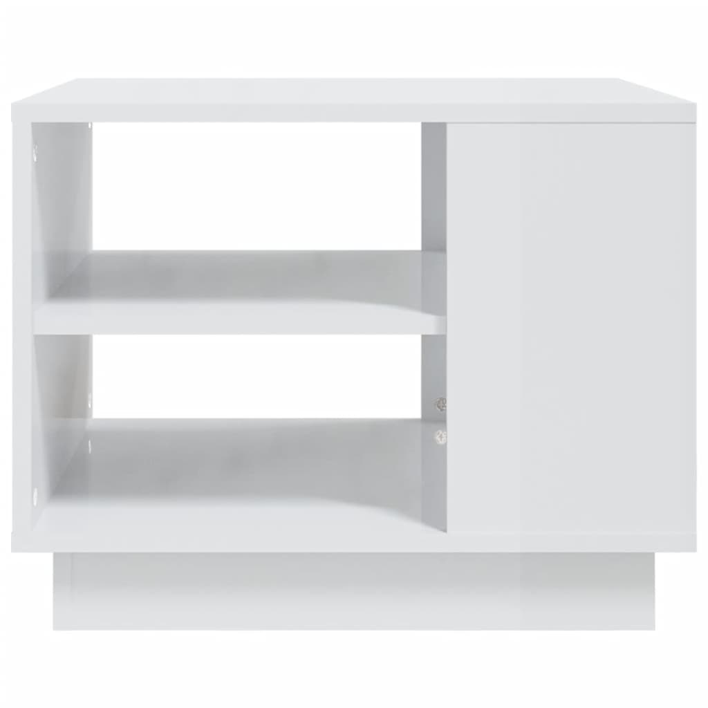 vidaXL Sohvapöytä korkeakiilto valkoinen 55x55x43 cm lastulevy