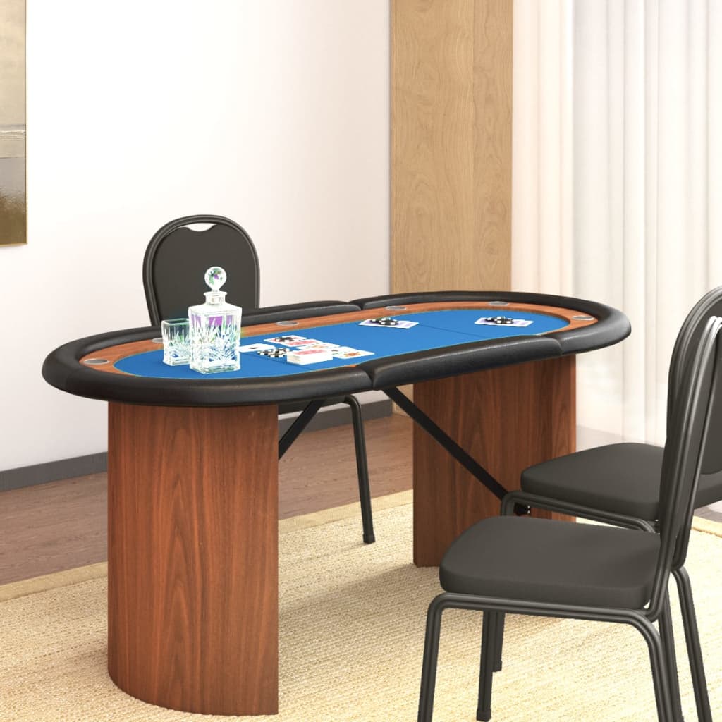 vidaXL 10 pelaajan pokeripöytä sininen 160x80x75 cm