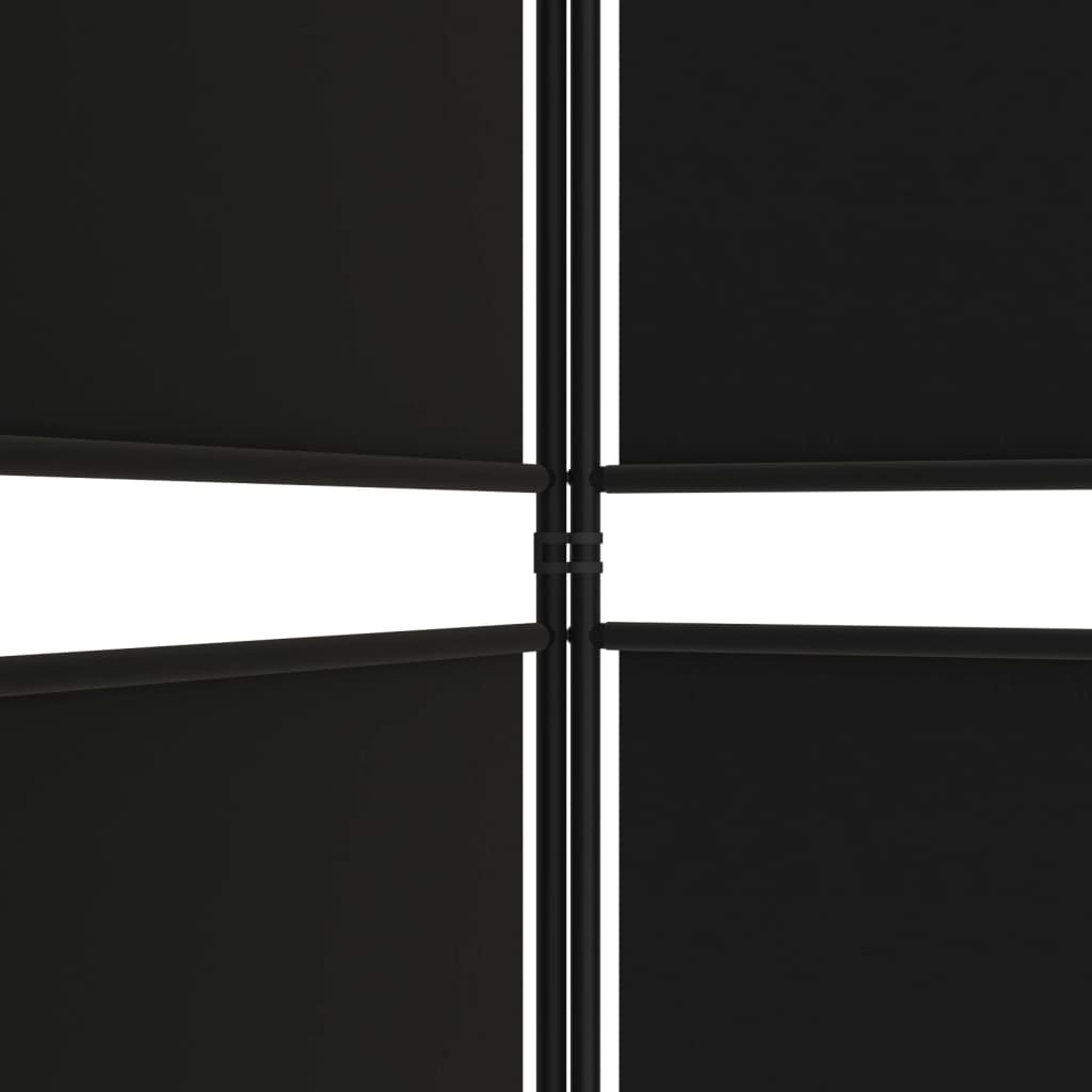vidaXL 6-paneelinen Tilanjakaja musta 300x180 cm kangas