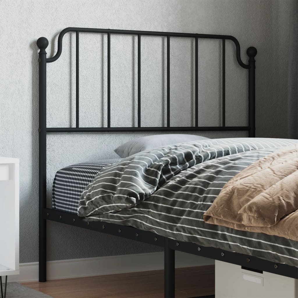 vidaXL Metallinen sängynpääty musta 100 cm