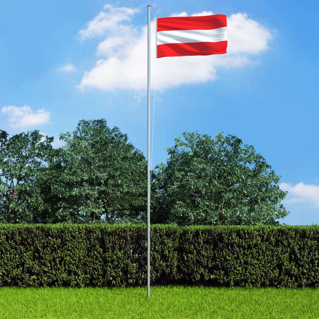 vidaXL Itävallan lippu ja tanko alumiini 4 m