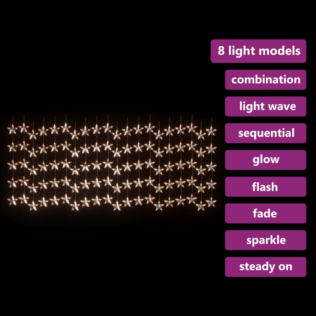 vidaXL LED-valoverho tähtikeijuvalot 500 LEDiä lämmin valkoinen