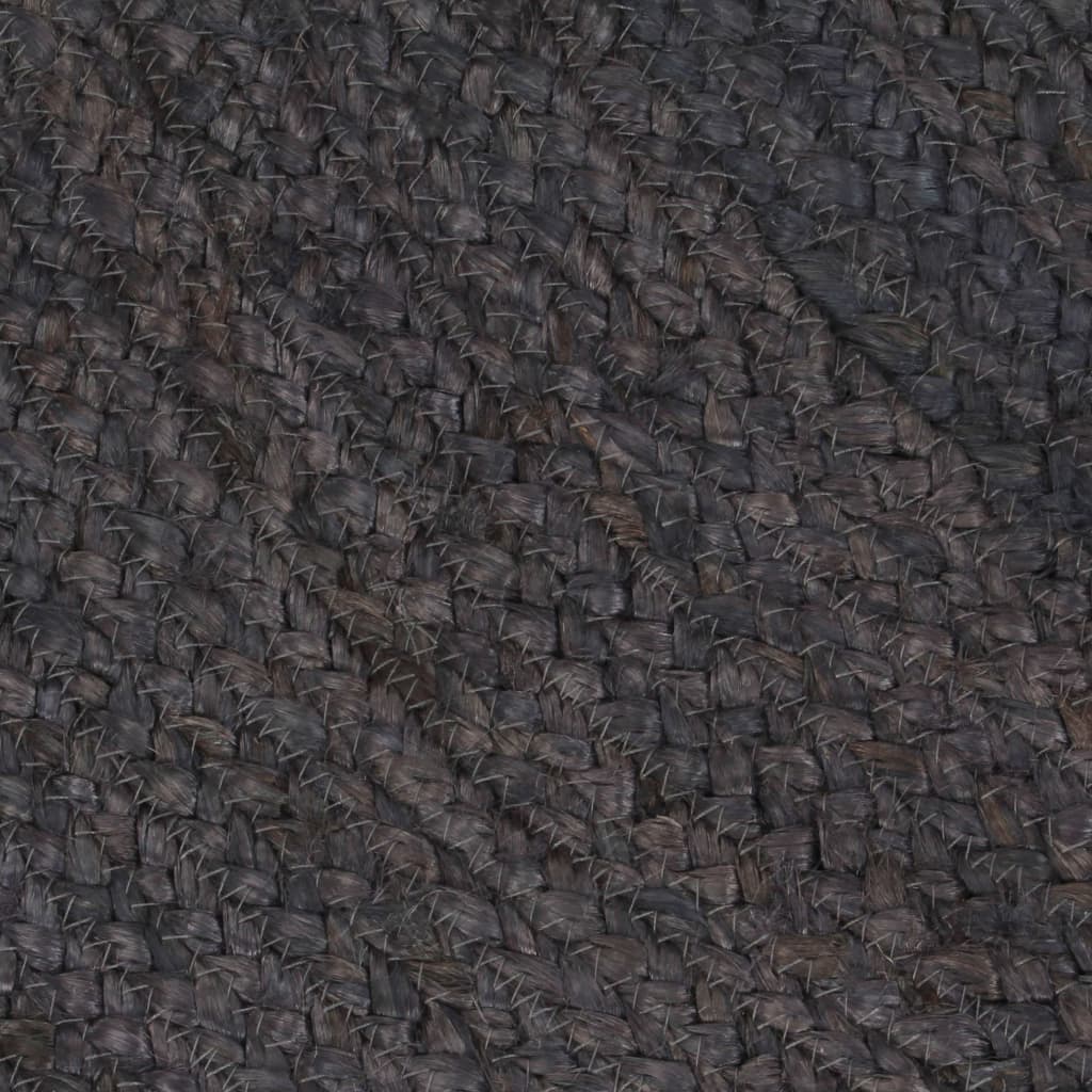 vidaXL Käsintehty pyöreä juuttimatto 240 cm tummanharmaa