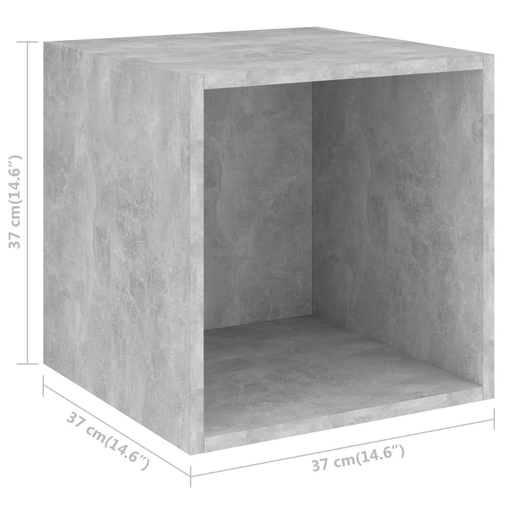 vidaXL Seinäkaapit 4 kpl betoninharmaa 37x37x37 cm lastulevy