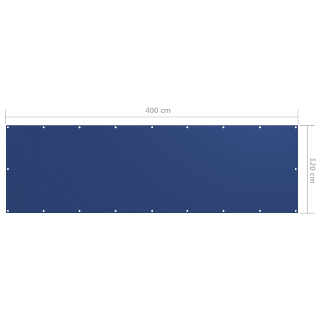 vidaXL Parvekkeen suoja sininen120x400 cm Oxford kangas