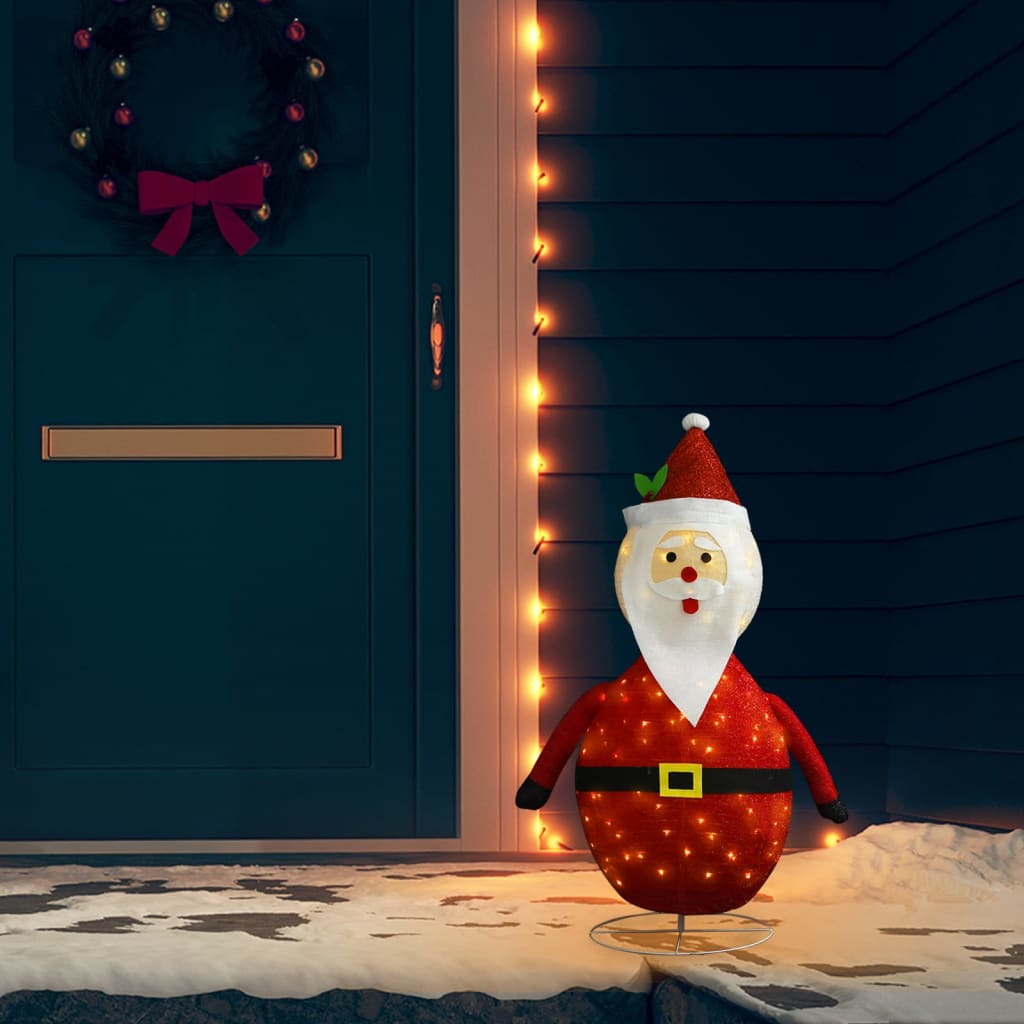 vidaXL Joulupukki joulukoriste LED-valoilla ylellinen kangas 90 cm