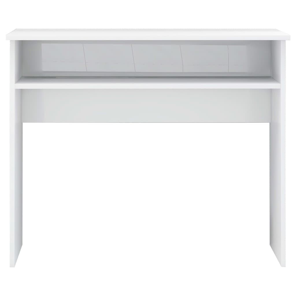vidaXL Työpöytä korkeakiilto valkoinen 90x50x74 cm lastulevy