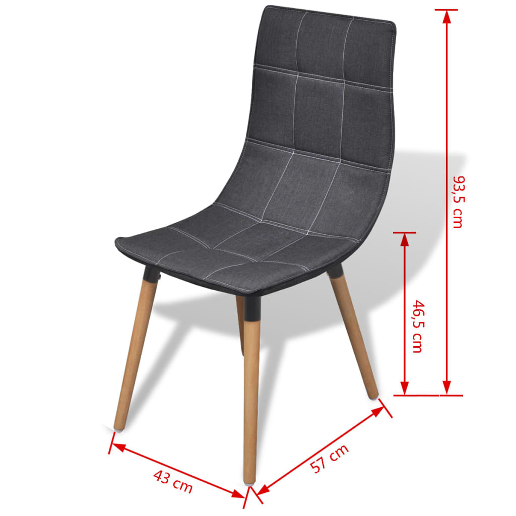 vidaXL Ruokapöydän tuolit 6 kpl tummanharmaa kangas