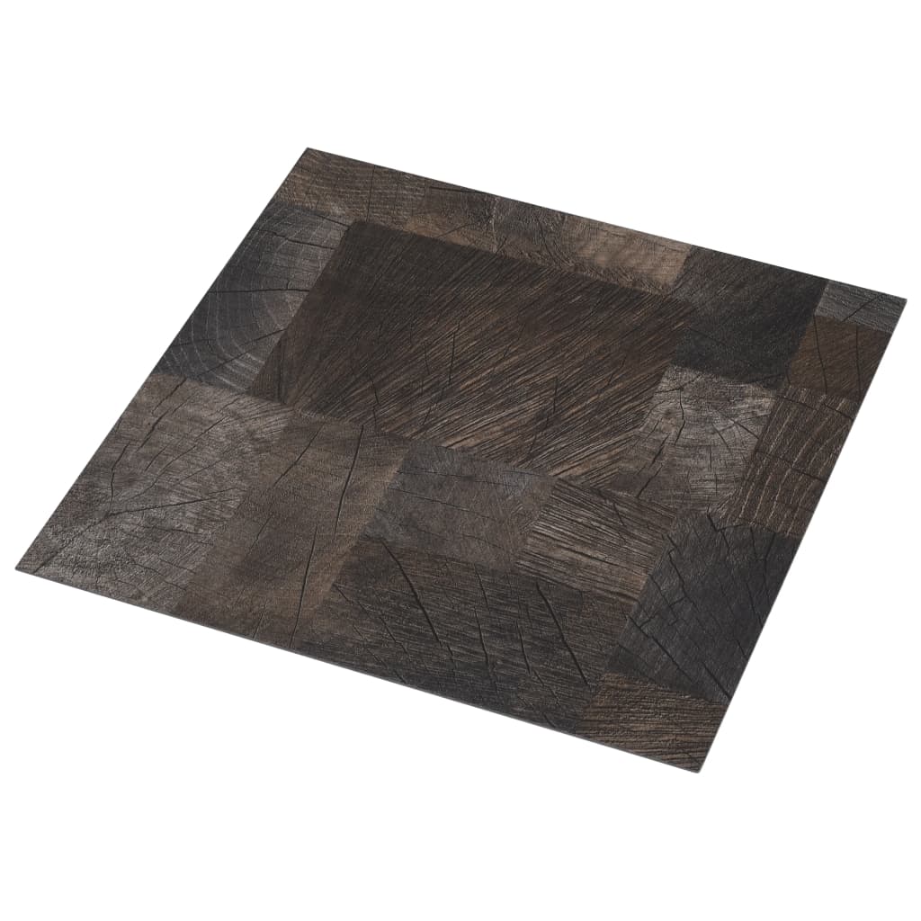 vidaXL PVC-lattialankku itseliimautuva 5,11 m² puukuvio ruskea