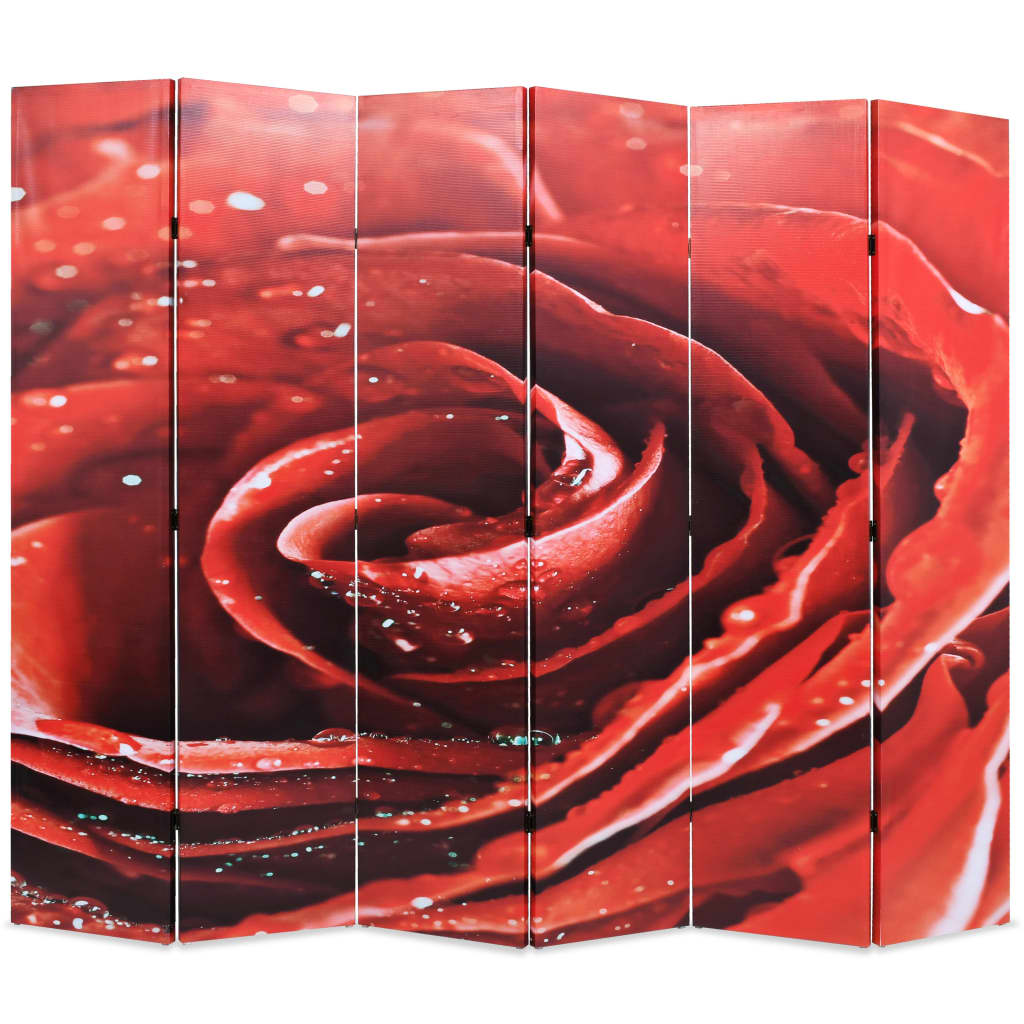 vidaXL Taitettava tilanjakaja ruusu 228x170 cm punainen