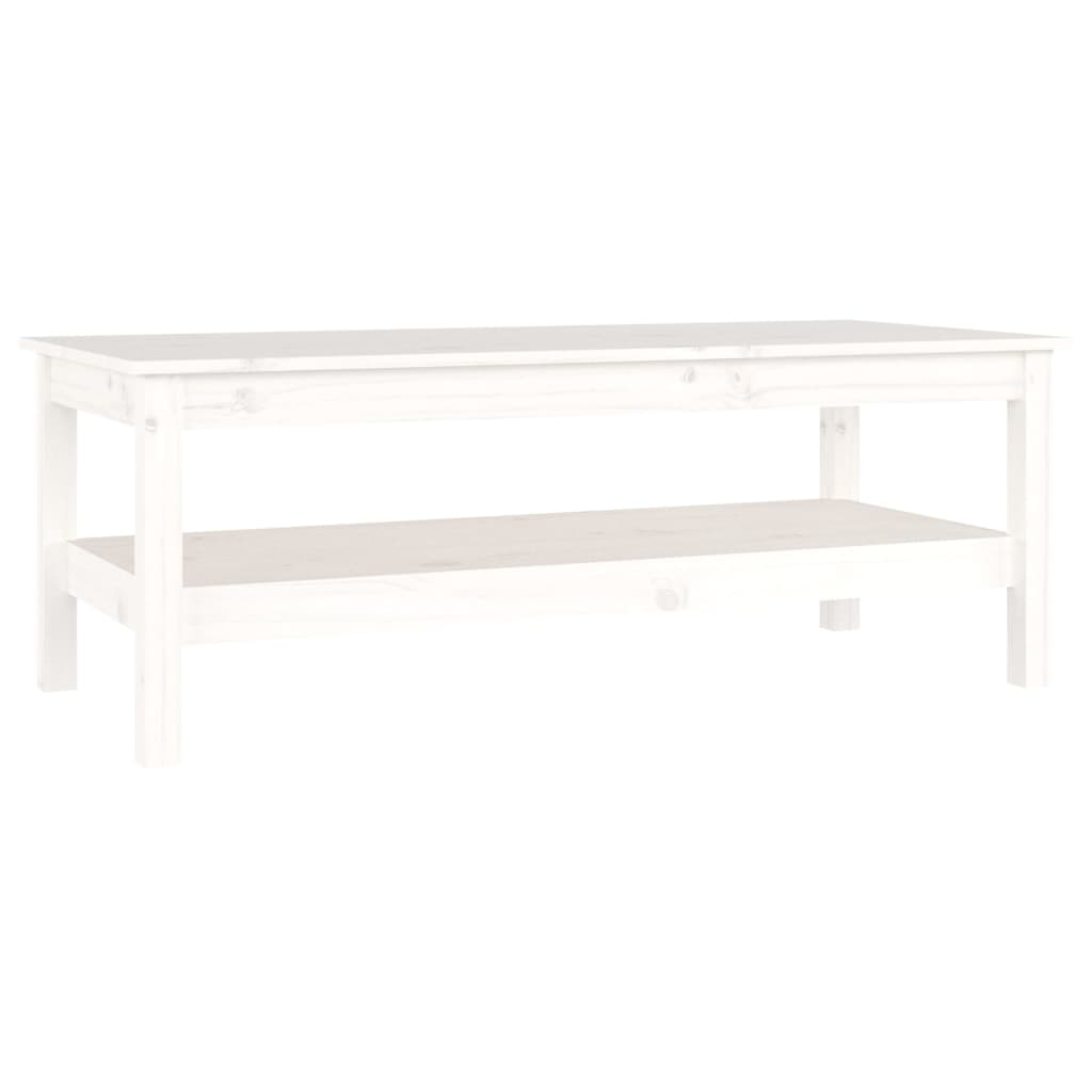 vidaXL Sohvapöytä valkoinen 110x50x40 cm täysi mänty