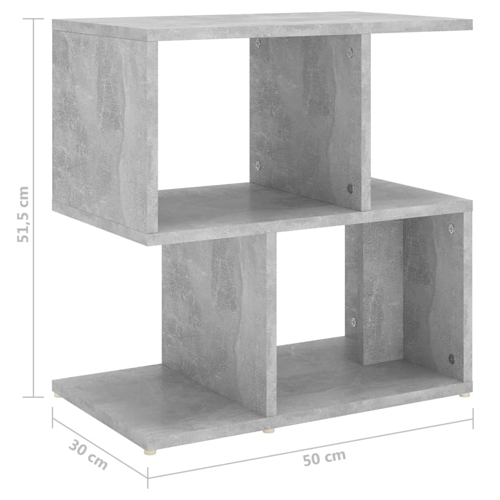 vidaXL Yöpöytä betoninharmaa 50x30x51,5 cm tekninen puu