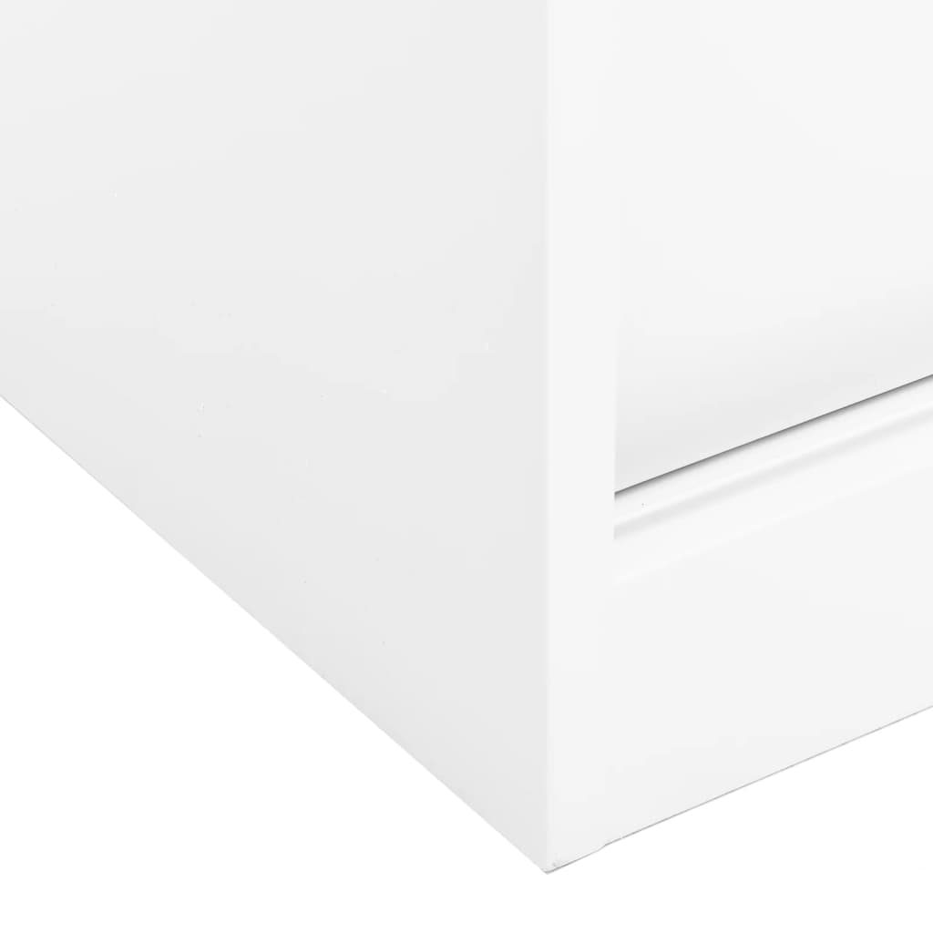 vidaXL Toimistokaappi liukuovella valkoinen 90x40x90 cm teräs