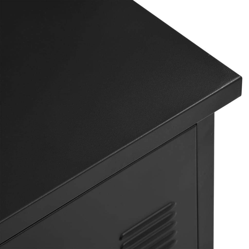 vidaXL Työpöytä laatikoilla teollinen musta 120x55x75 cm teräs