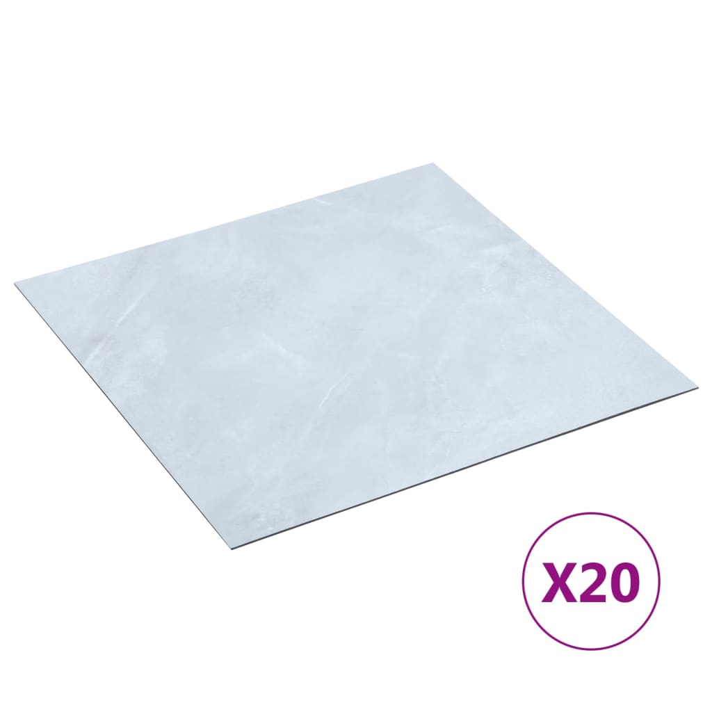 vidaXL Itsekiinnittyvä lattialankku 20 kpl PVC 1,86 m² valkea marmori