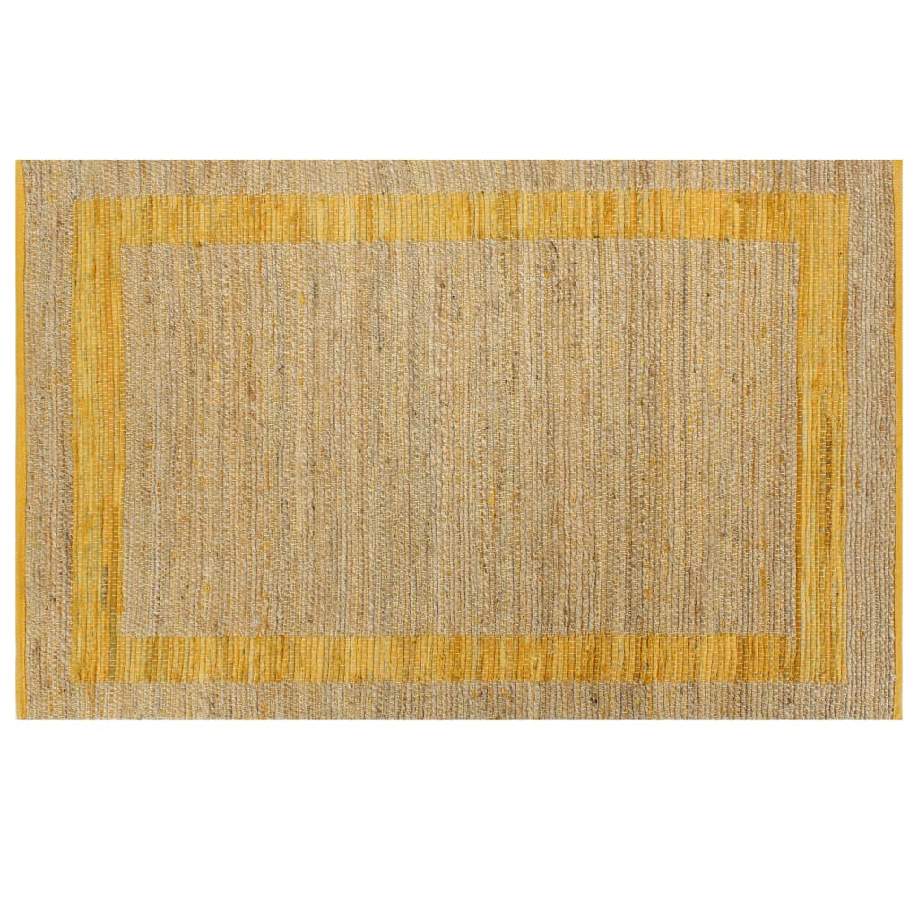 vidaXL Käsintehty juuttimatto keltainen 80x160 cm