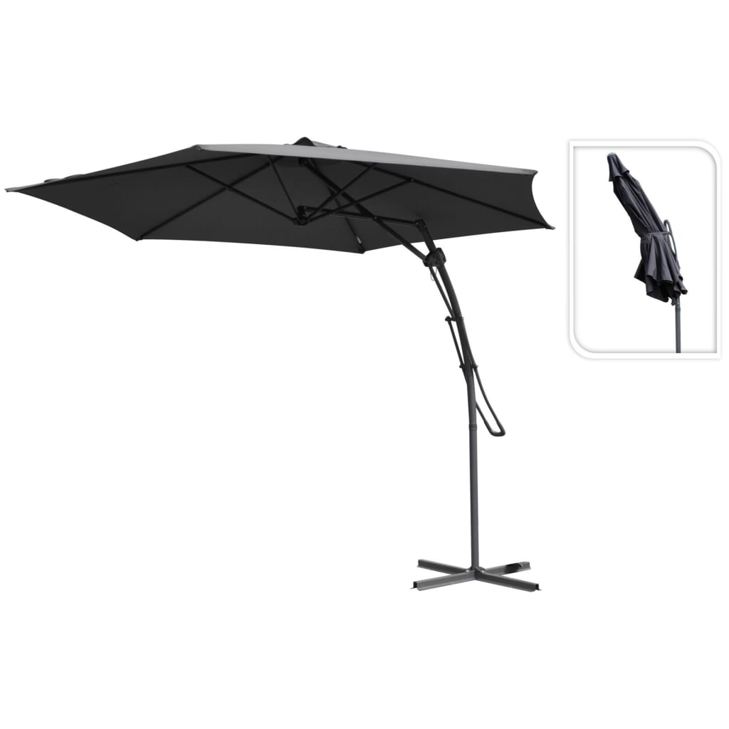 ProGarden Riippuva päivänvarjo tummanharmaa 300 cm