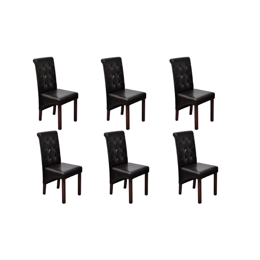 vidaXL Ruokapöydän tuolit 6 kpl ruskea keinonahka