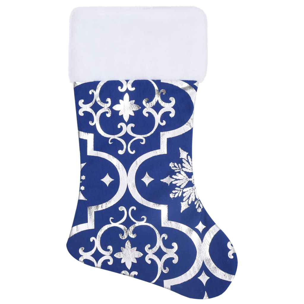 vidaXL Ylellinen joulukuusen jalustapeite sukalla sininen 90 cm kangas