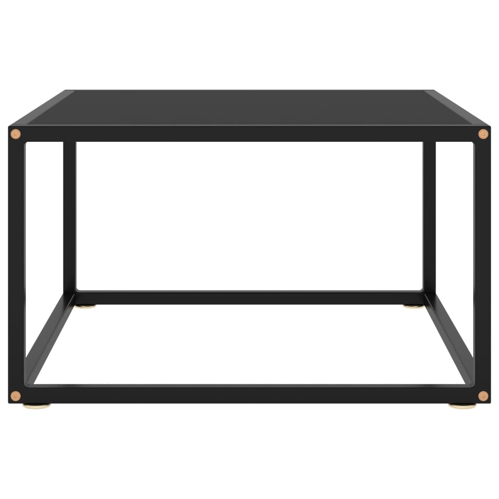 vidaXL Sohvapöytä musta mustalla lasilla 60x60x35 cm