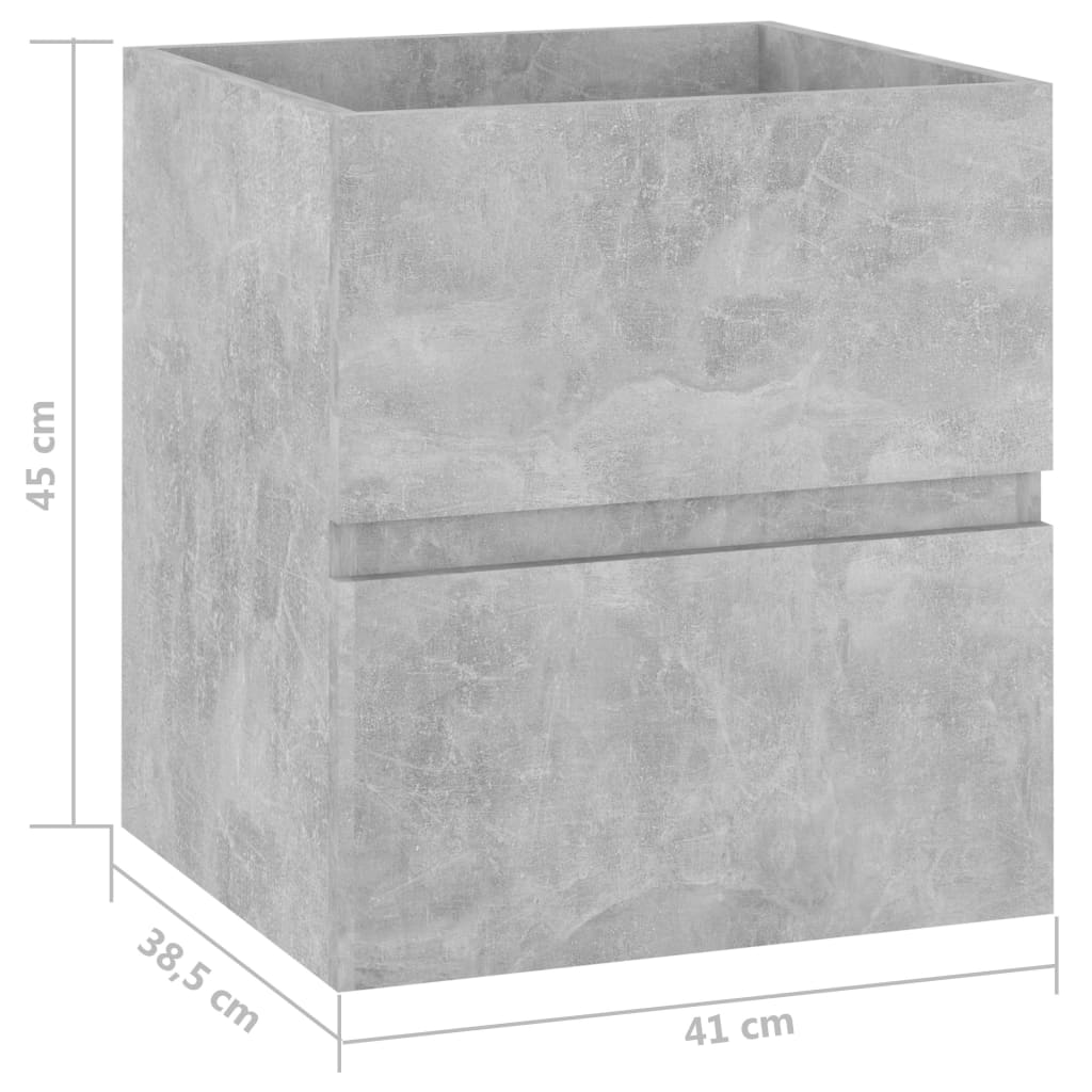vidaXL Allaskaappi betoninharmaa 41x38,5x45 cm lastulevy