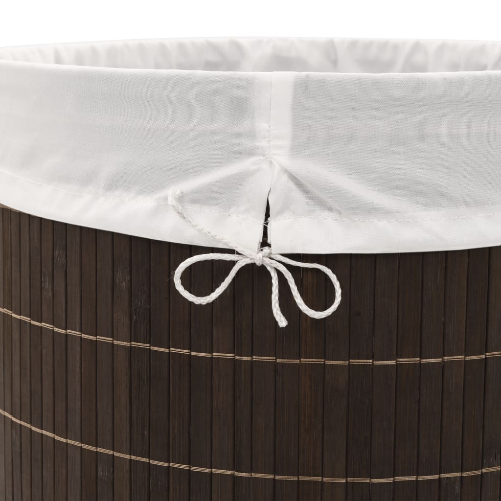 vidaXL Bambu pyykkikori ovaali tummanruskea
