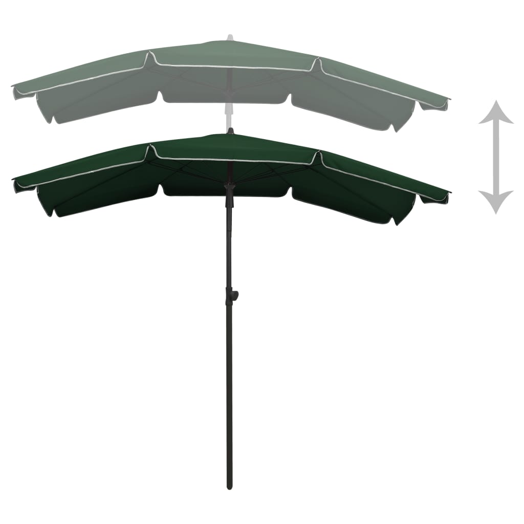 vidaXL Puutarhan Aurinkovarjo tangolla 200x130 cm vihreä