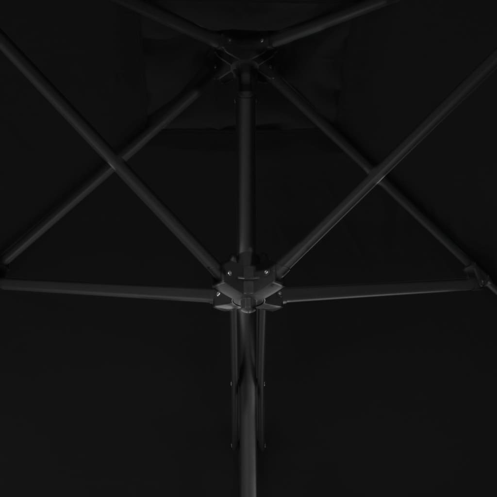 vidaXL Aurinkovarjo terästangolla musta 300x230 cm