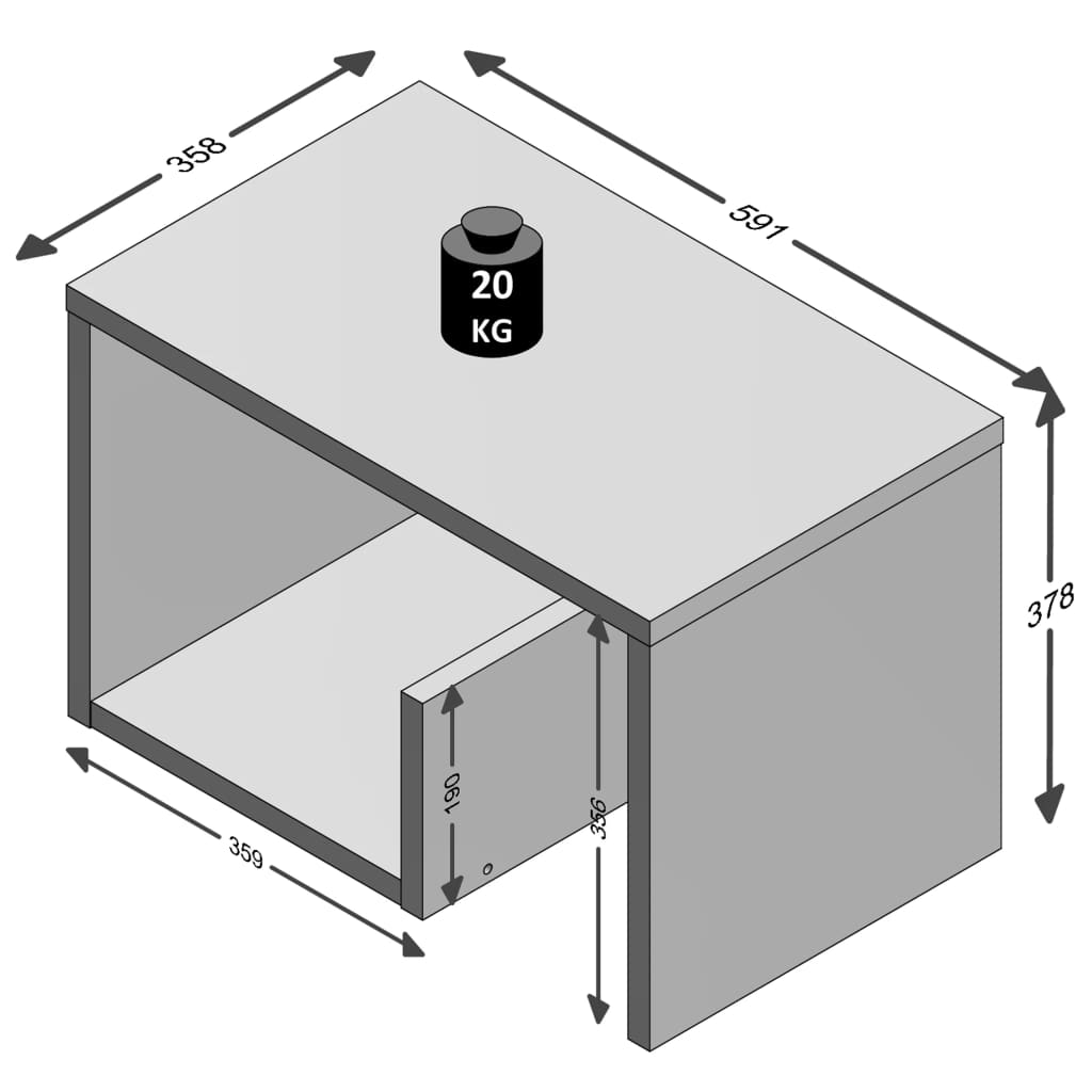 FMD Sohvapöytä 2-in-1 59,1x35,8x37,8 cm hiekkatammi