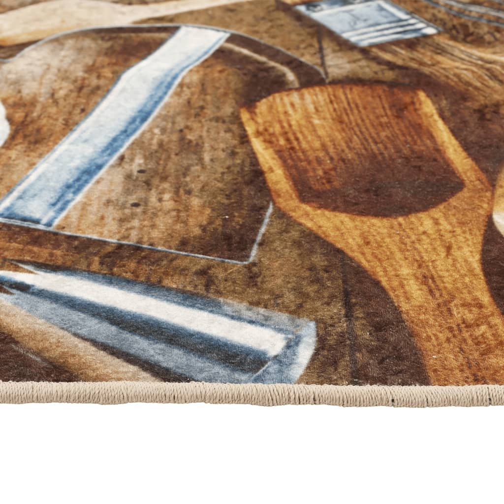 vidaXL Keittiömatto monivärinen 60x180 cm pestävä liukumaton