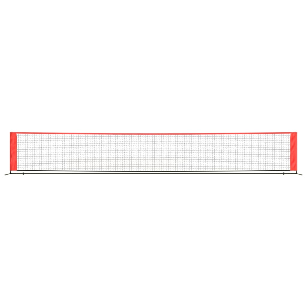 vidaXL Tennisverkko musta ja punainen 600x100x87 cm polyesteri