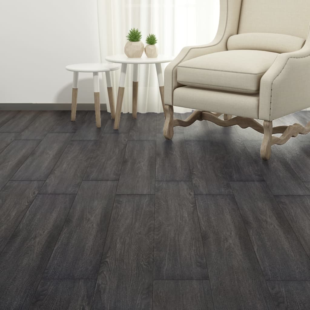 vidaXL PVC-lattialankut ei-itsekiinnittyvä 4,46 m² 3 mm musta
