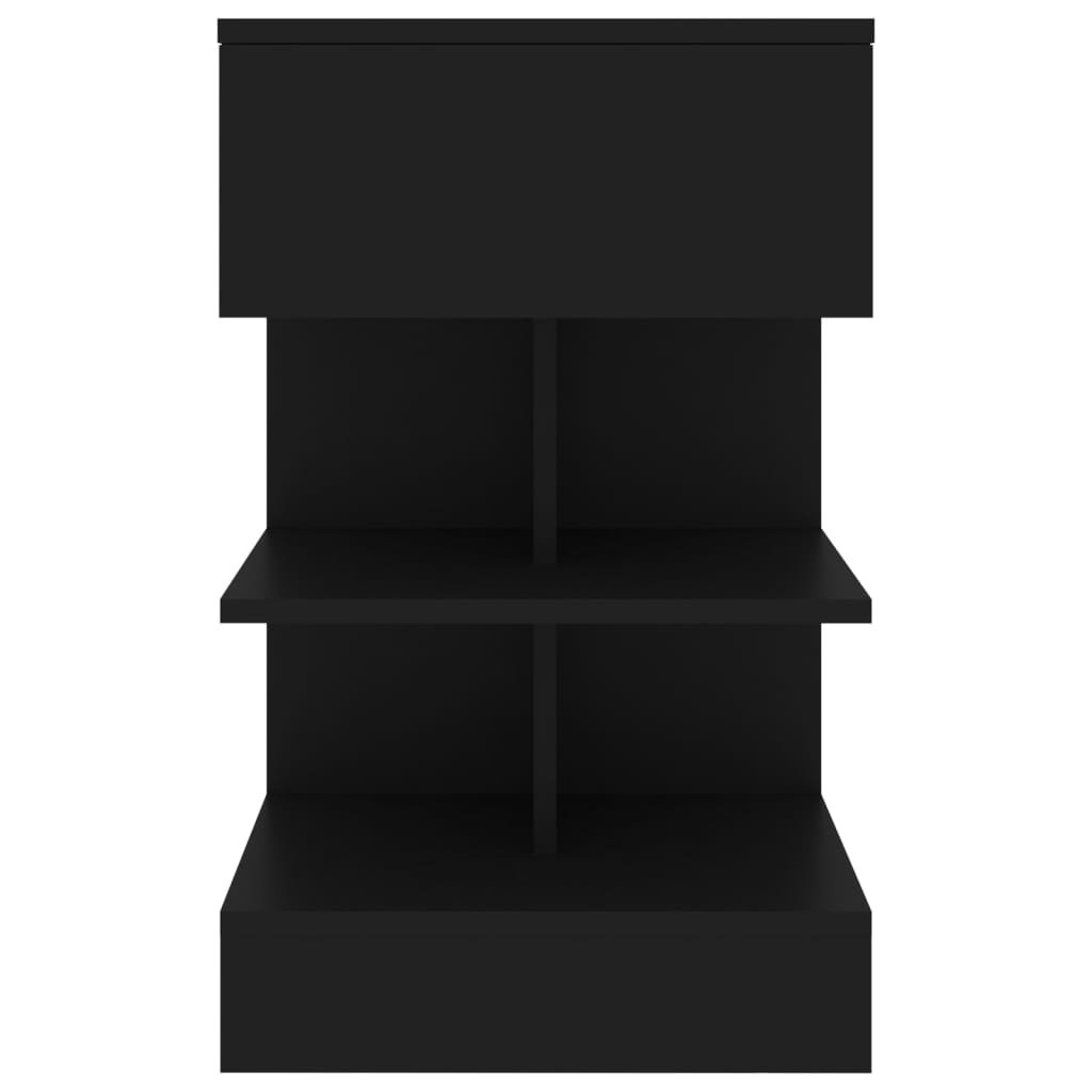 vidaXL Yöpöytä musta 40x35x65 cm lastulevy