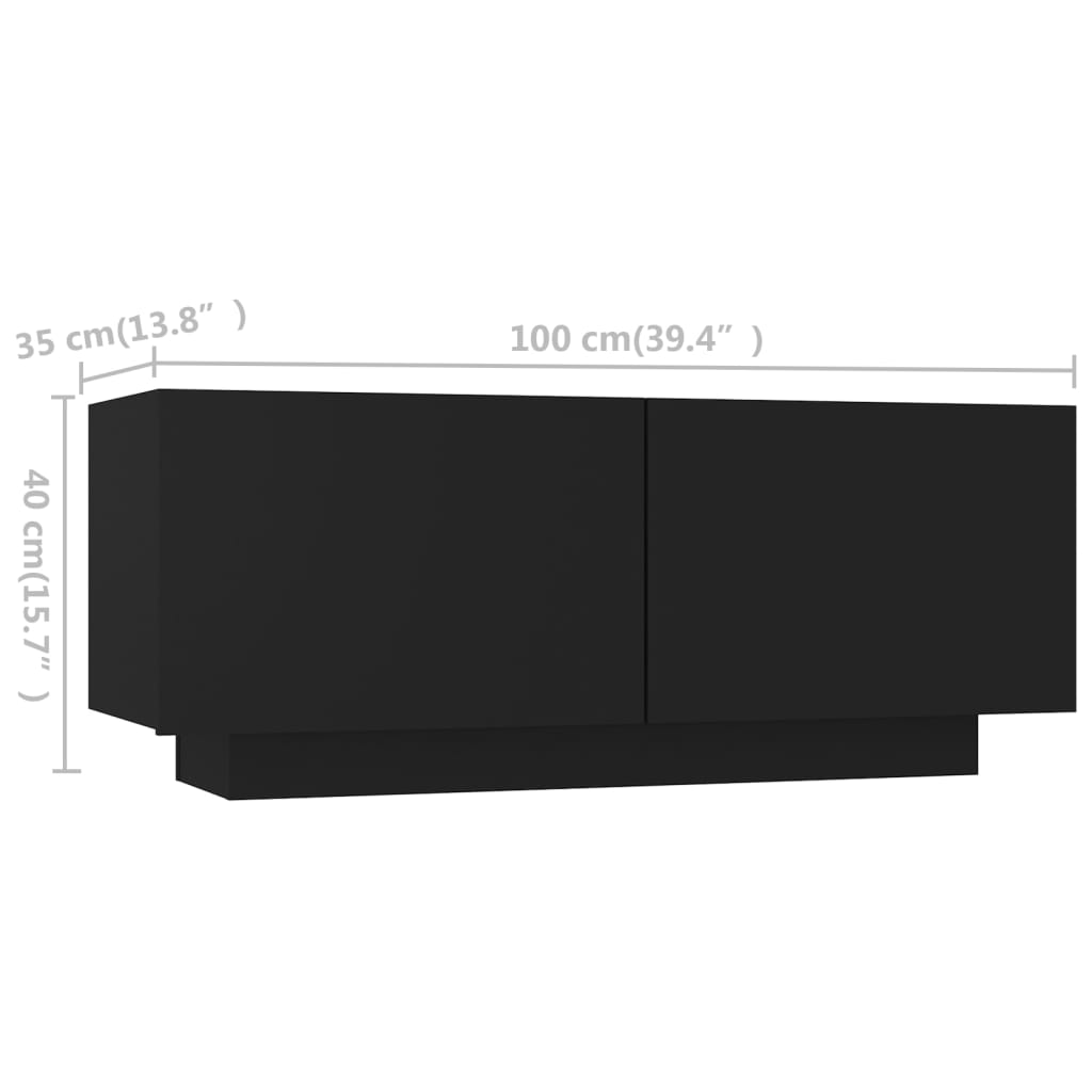 vidaXL TV-taso LED-valoilla musta 300x35x40 cm