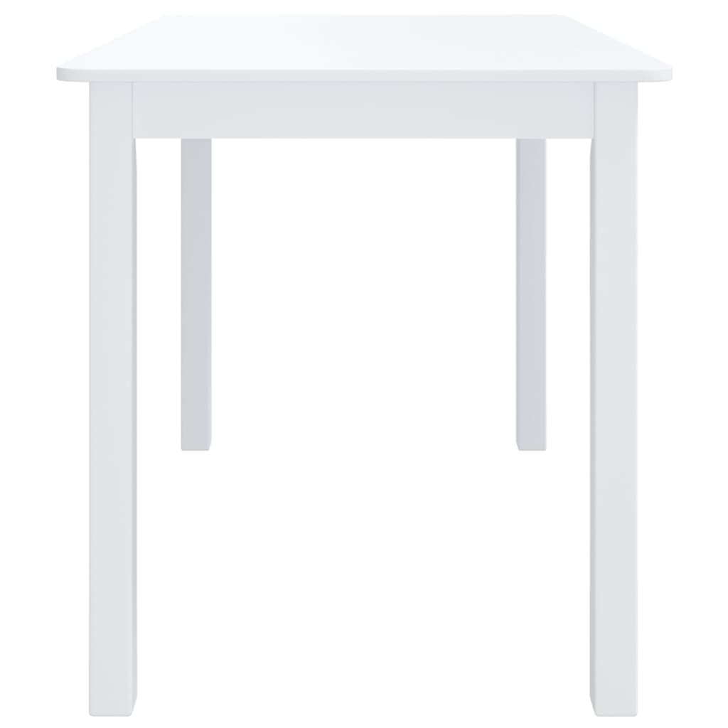 vidaXL Ruokapöytä valkoinen 114x71x75 cm kumipuu
