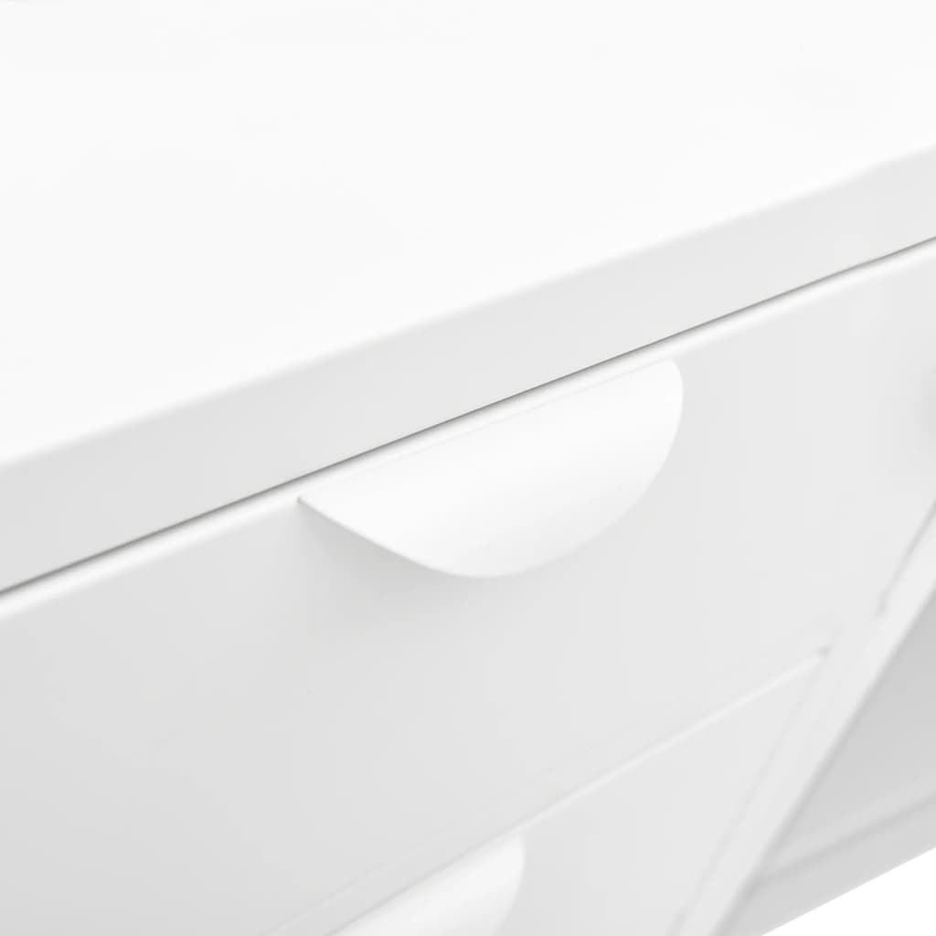 vidaXL Senkki valkoinen 105x35x70 cm teräs ja karkaistu lasi
