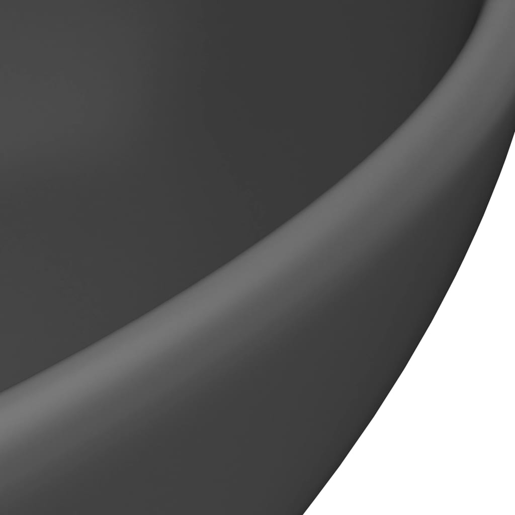 vidaXL Ylellinen pesuallas ovaali matta tummanharm. 40x33cm keraaminen