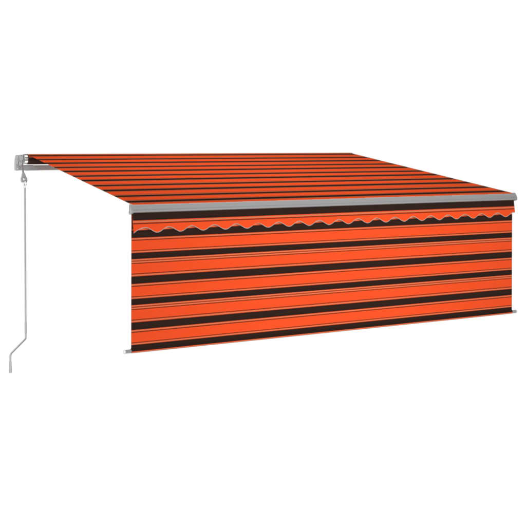 vidaXL Sisäänkelattava markiisi verho/LED/tuulisens 4x3 m oranssirusk