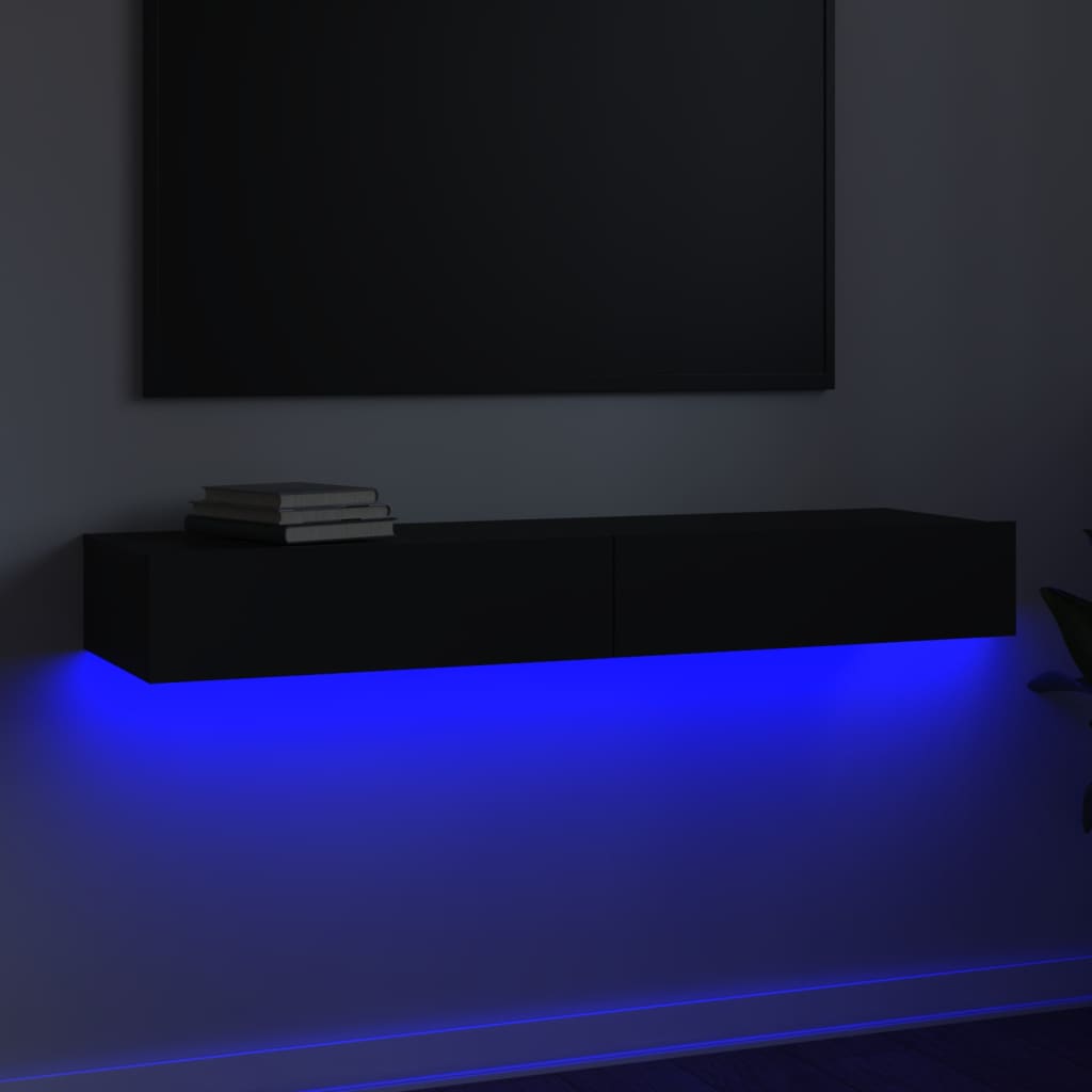 vidaXL TV-taso LED-valoilla musta 120x35x15,5 cm